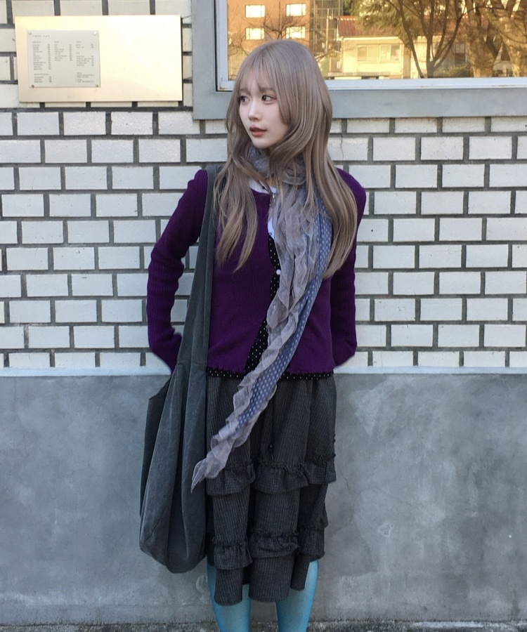 ドットフリルレーススカーフ SKY BLUE