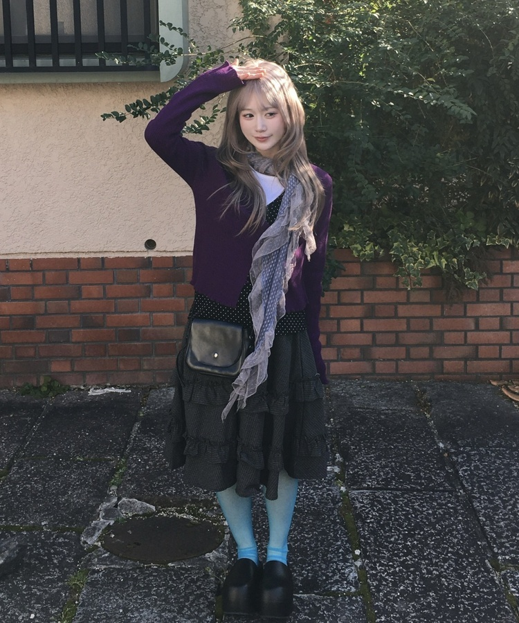 ドットフリルレーススカーフ SKY BLUE