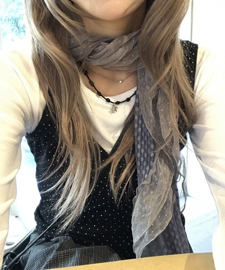 ドットフリルレーススカーフ SKY BLUE