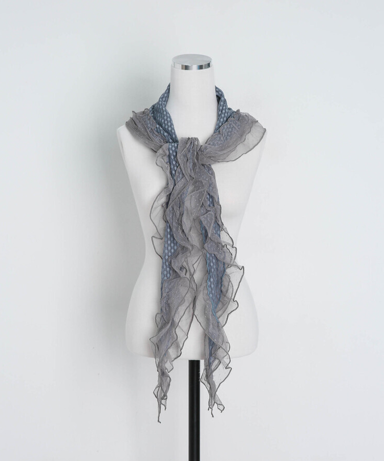 ドットフリルレーススカーフ