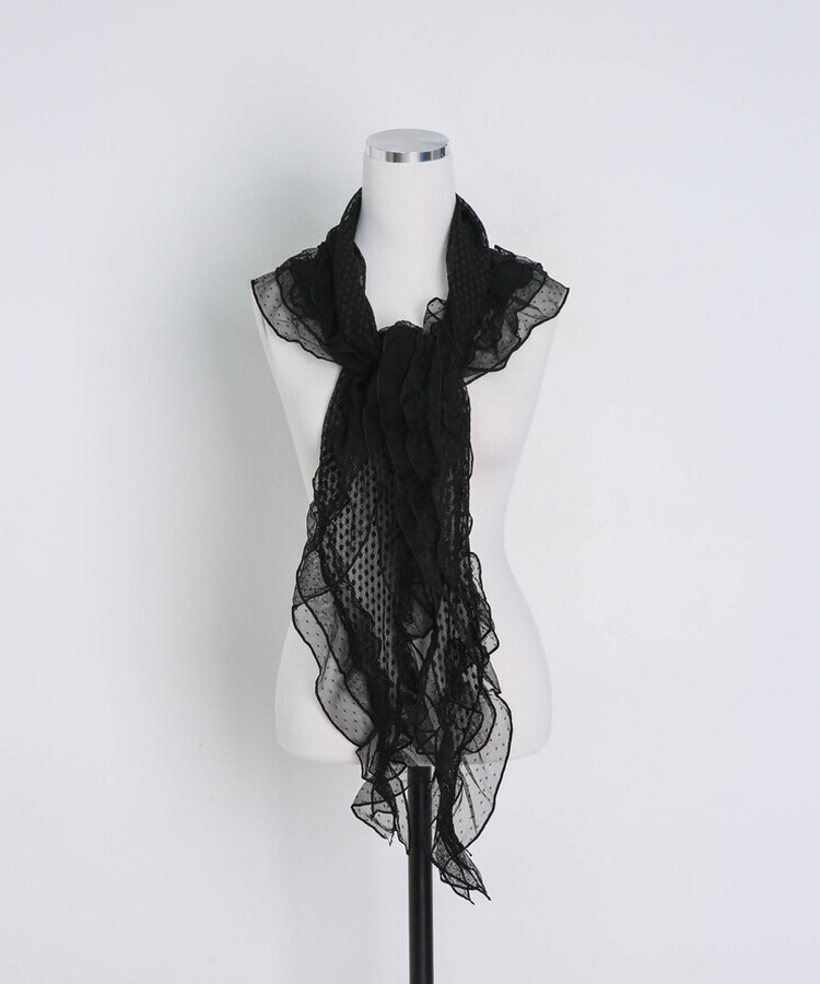 ドットフリルレーススカーフ