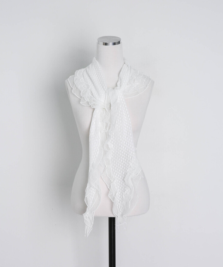 ドットフリルレーススカーフ