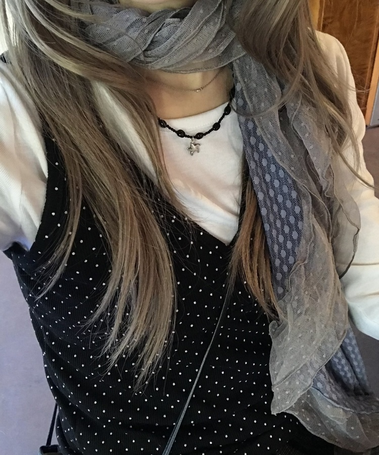 ドットVネックタンクトップ BLACK