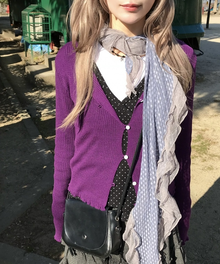 ドットVネックタンクトップ BLACK