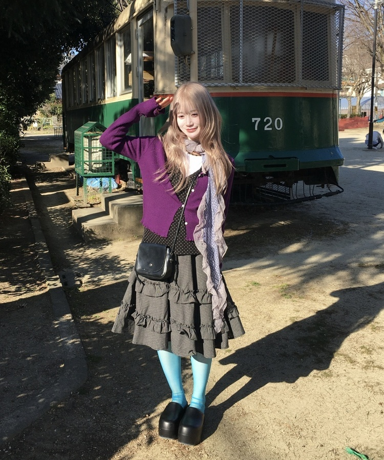 チェックフリルスカート BLACK