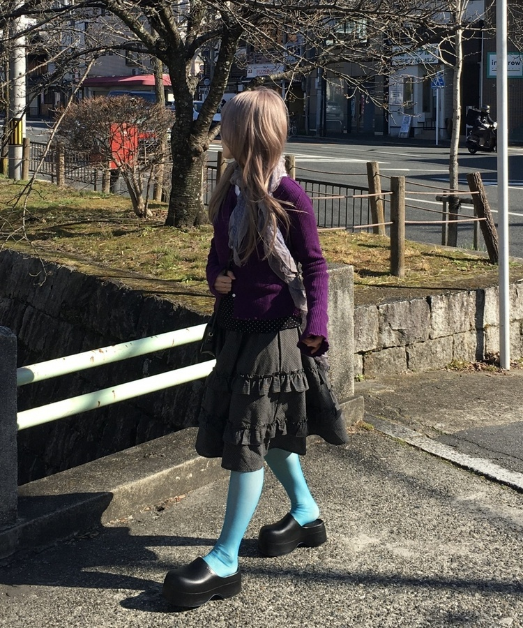 チェックフリルスカート BLACK