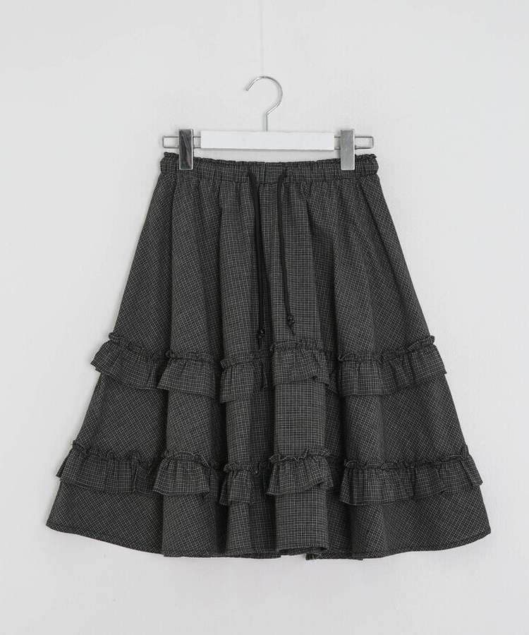 チェックフリルスカート