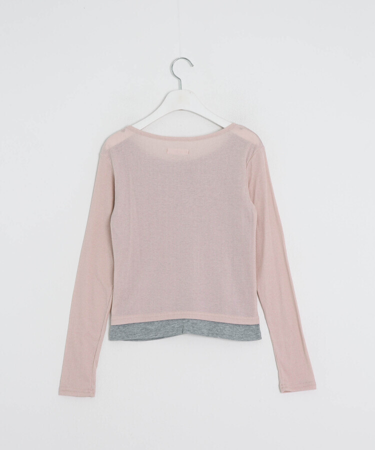 レイヤードヘンリーネック長袖Ｔシャツ