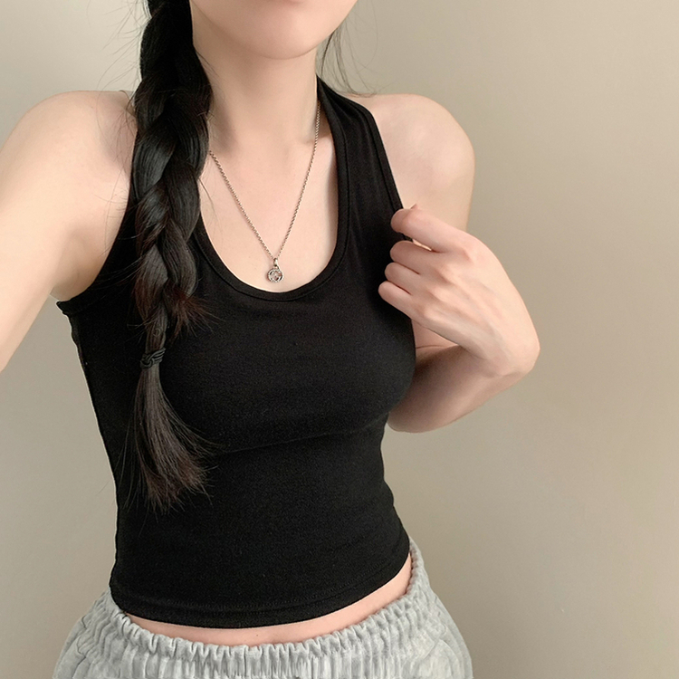 ホルターネックキャミソール BLACK