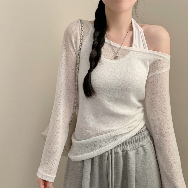 リップネックワンオフストリングニット IVORY