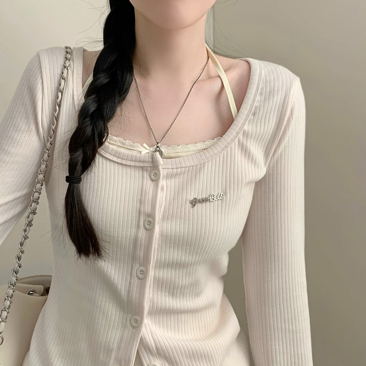 ワッペンペンダントリブカーディガン BEIGE