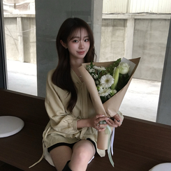 フリルストラップリボンシースルーブラウス BEIGE