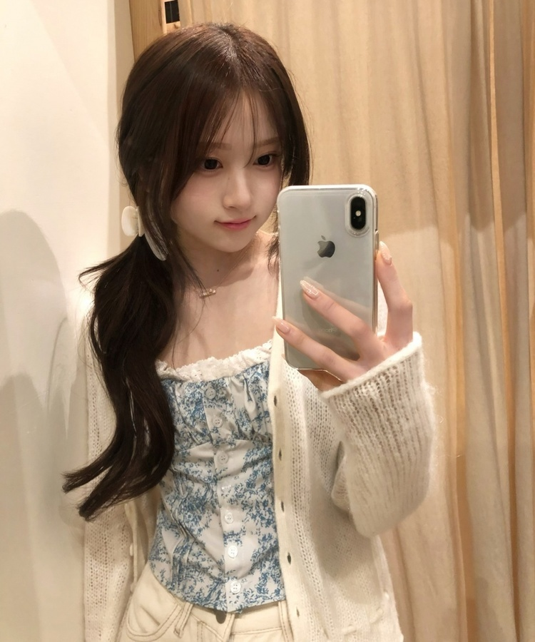 레이스 리본 뷔스티에 나시 아쿠아블루