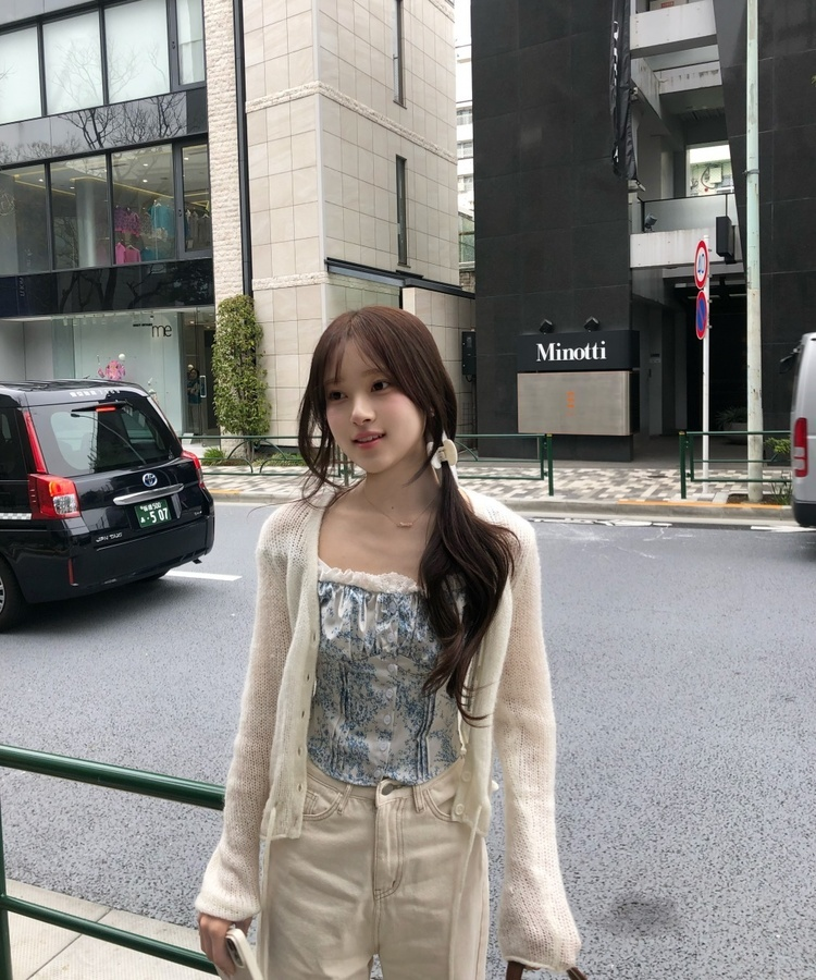 레이스 리본 뷔스티에 나시 아쿠아블루