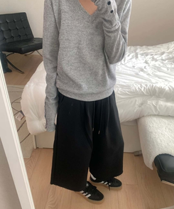 ピンテックバミューダオーバーフィットパンツ BLACK