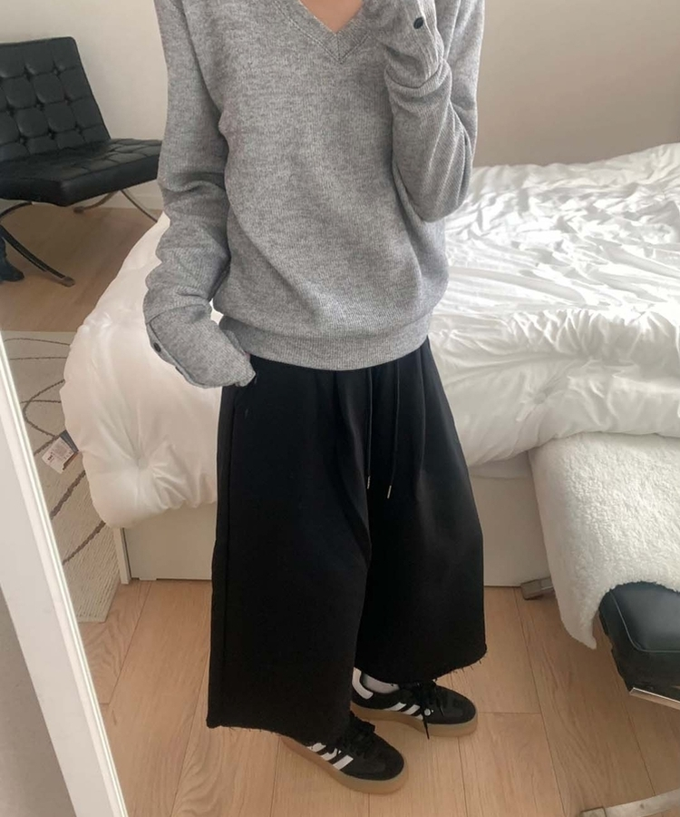 ピンテックバミューダオーバーフィットパンツ BLACK