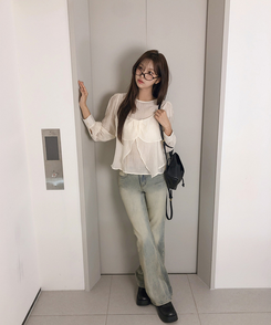 【SET】ヘランブラウス ビスチェキャミソール(5color) WHITE