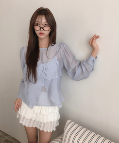 【SET】ヘランブラウス ビスチェキャミソール(5color) BLUE