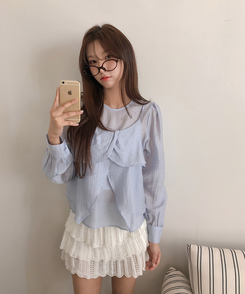 【SET】ヘランブラウス ビスチェキャミソール(5color) BLUE