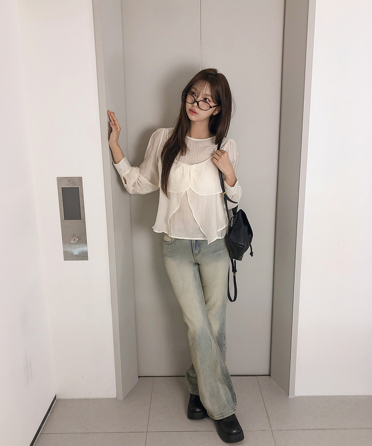 【SET】ヘランブラウス ビスチェキャミソール(5color) WHITE