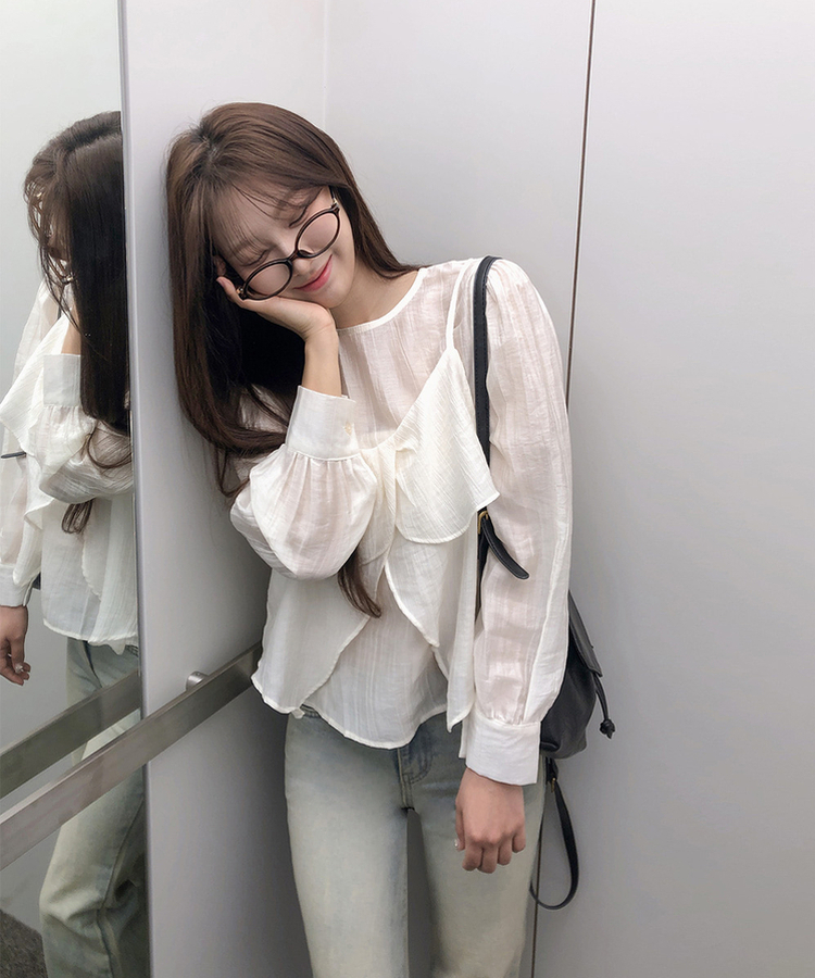 【SET】ヘランブラウス ビスチェキャミソール(5color) WHITE