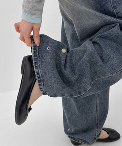 スナップバルーンワイドデニムパンツ BLUE