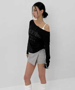 ラップミニスカートパンツ GREY