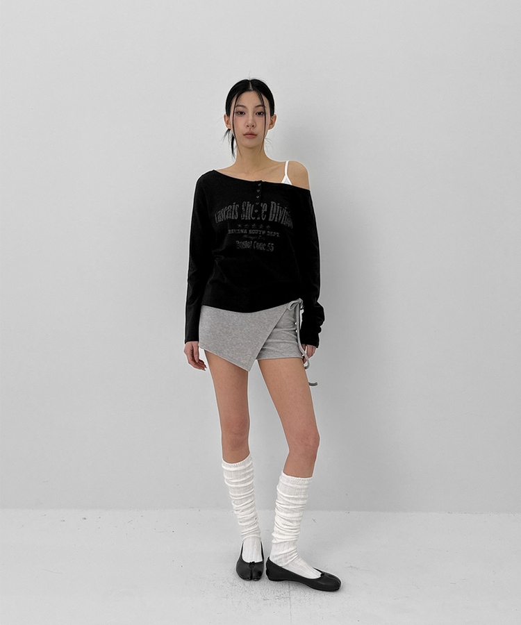 ラップミニスカートパンツ GREY