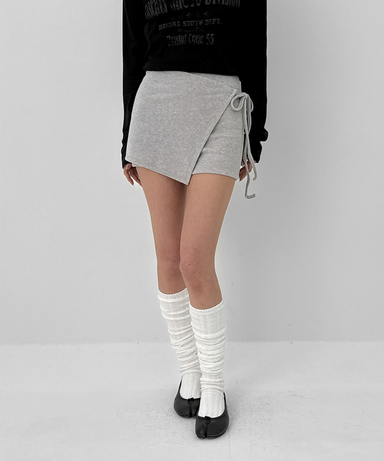 ラップミニスカートパンツ GREY
