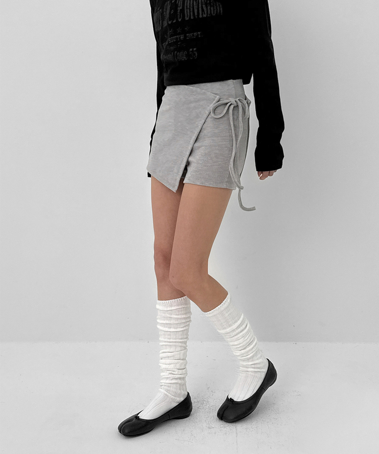 ラップミニスカートパンツ GREY