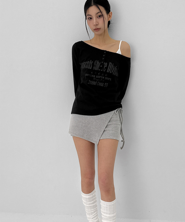 ラップミニスカートパンツ GREY