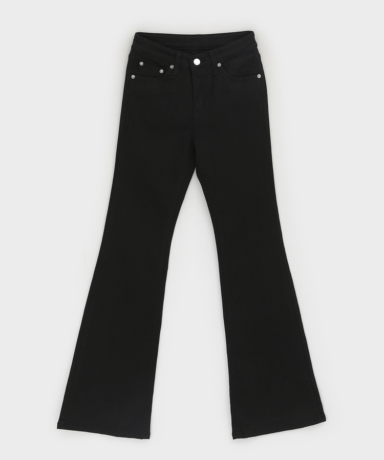 バックポケットブーツカットコットンパンツ