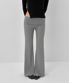 フォールディングブーツカットバンディングパンツ GREY