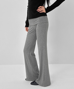 フォールディングブーツカットバンディングパンツ GREY