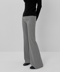 フォールディングブーツカットバンディングパンツ GREY