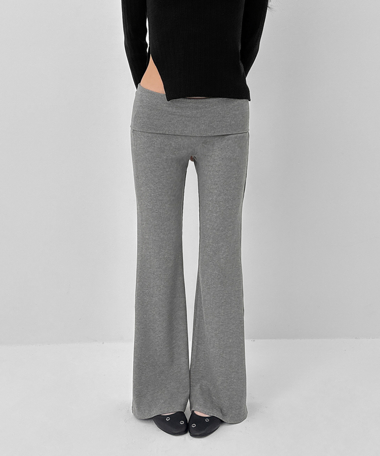 フォールディングブーツカットバンディングパンツ GREY