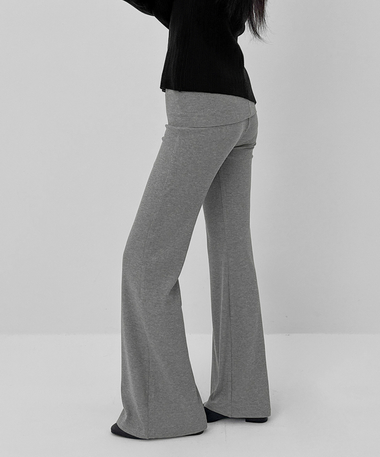 フォールディングブーツカットバンディングパンツ GREY