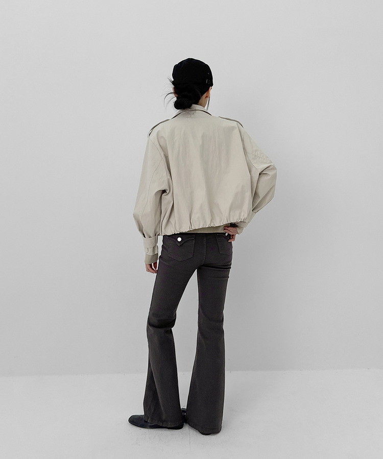 ハイネックダブルボタンジャケット IVORY