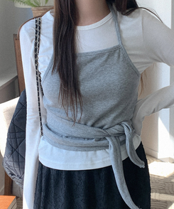 ホルターネックラップビスチェ GREY