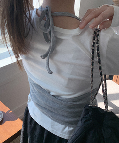 ホルターネックラップビスチェ GREY