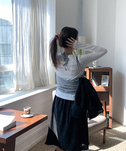 ホルターネックラップビスチェ GREY