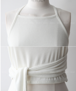 ホルターネックラップビスチェ