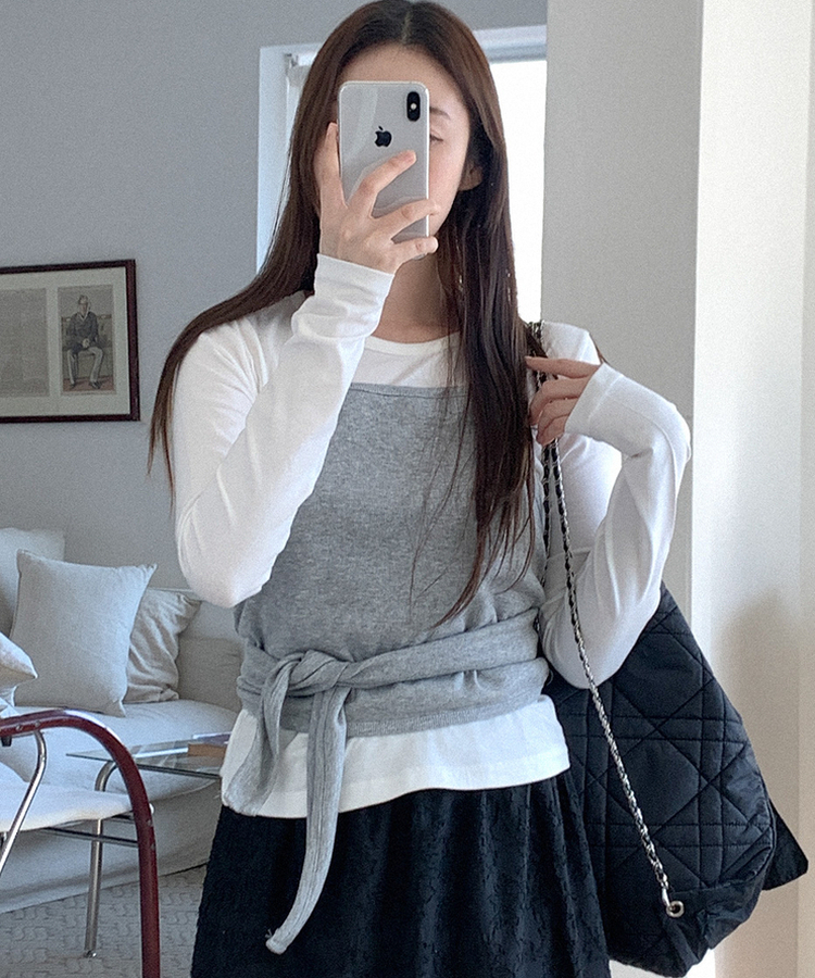 ホルターネックラップビスチェ GREY