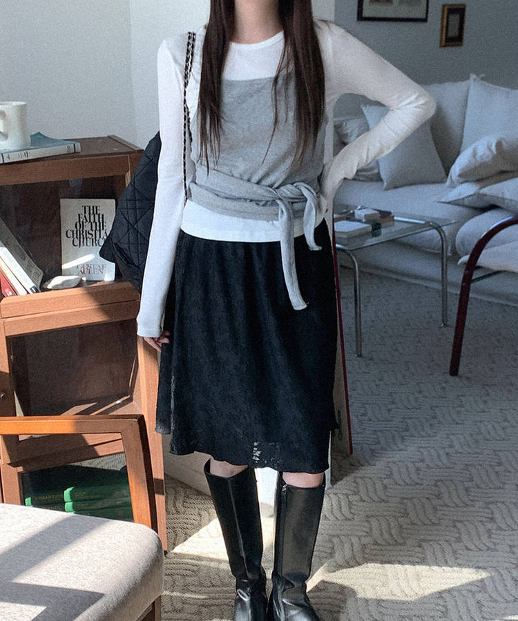 ホルターネックラップビスチェ GREY