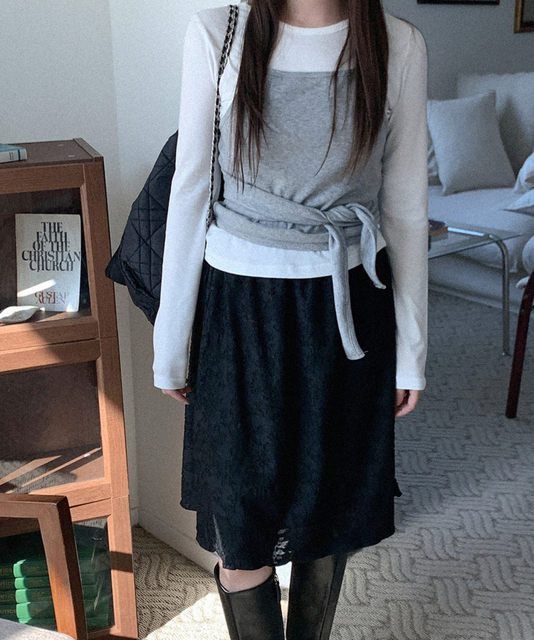 ホルターネックラップビスチェ GREY