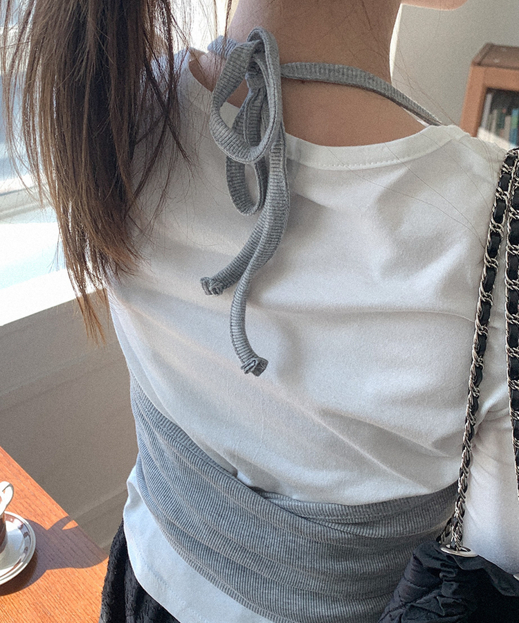 ホルターネックラップビスチェ GREY