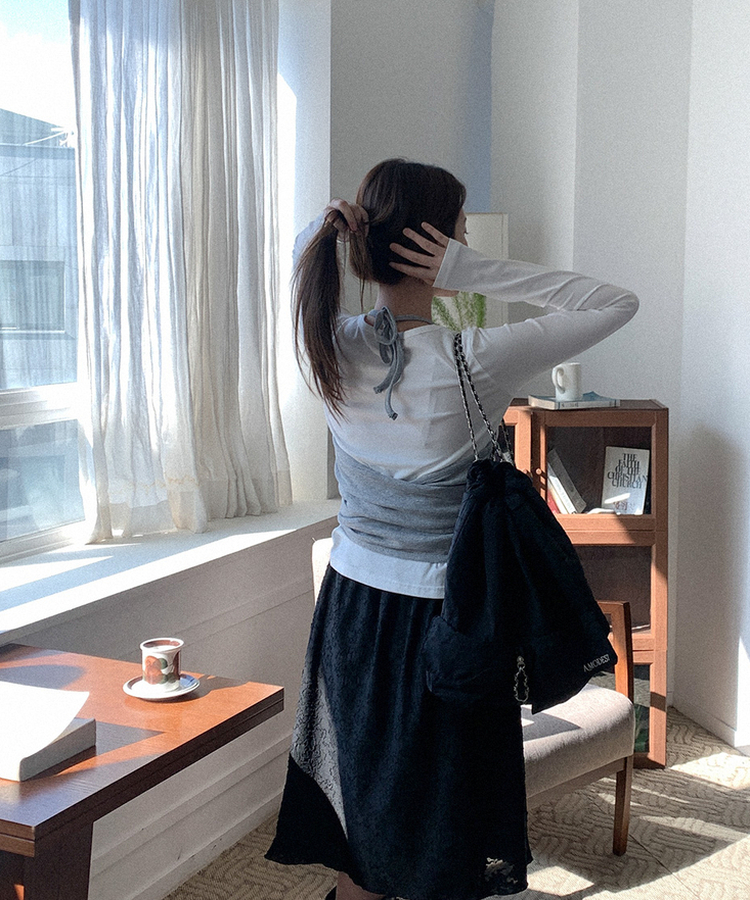 ホルターネックラップビスチェ GREY