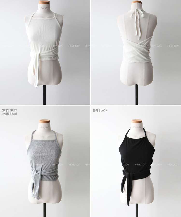 ホルターネックラップビスチェ