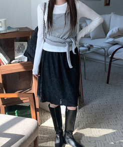 シンプルラウンド長袖Tシャツ IVORY