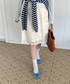 テンセルフラワーミディスカート IVORY